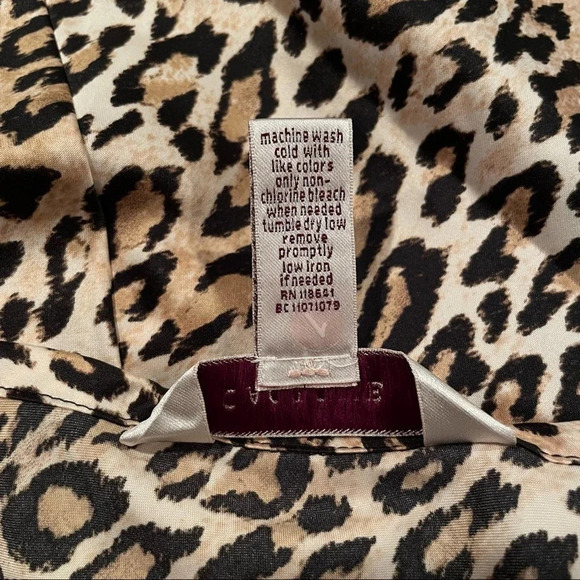 Cacique Intimates Leopard Print Lace Chemise Slip Dress Tan Black 6453 - Picture 9 of 9